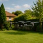 drone qui vol dans un jardin