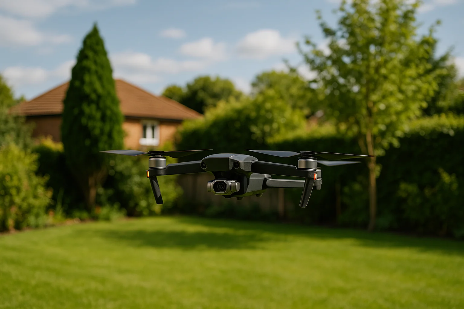 drone qui vol dans un jardin